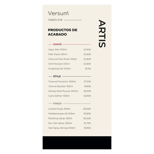 [90221] Tarifa PVP Artis